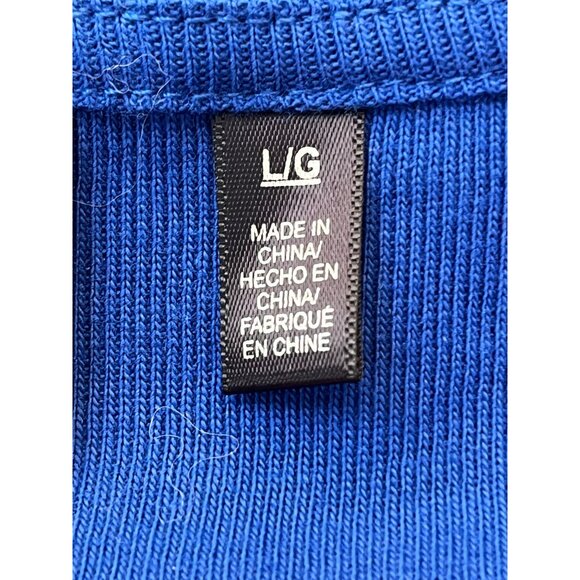 Rafaella Womens Long Sleeve Blue Top With‎ Front Zipper Size L - Picture 6 of 10